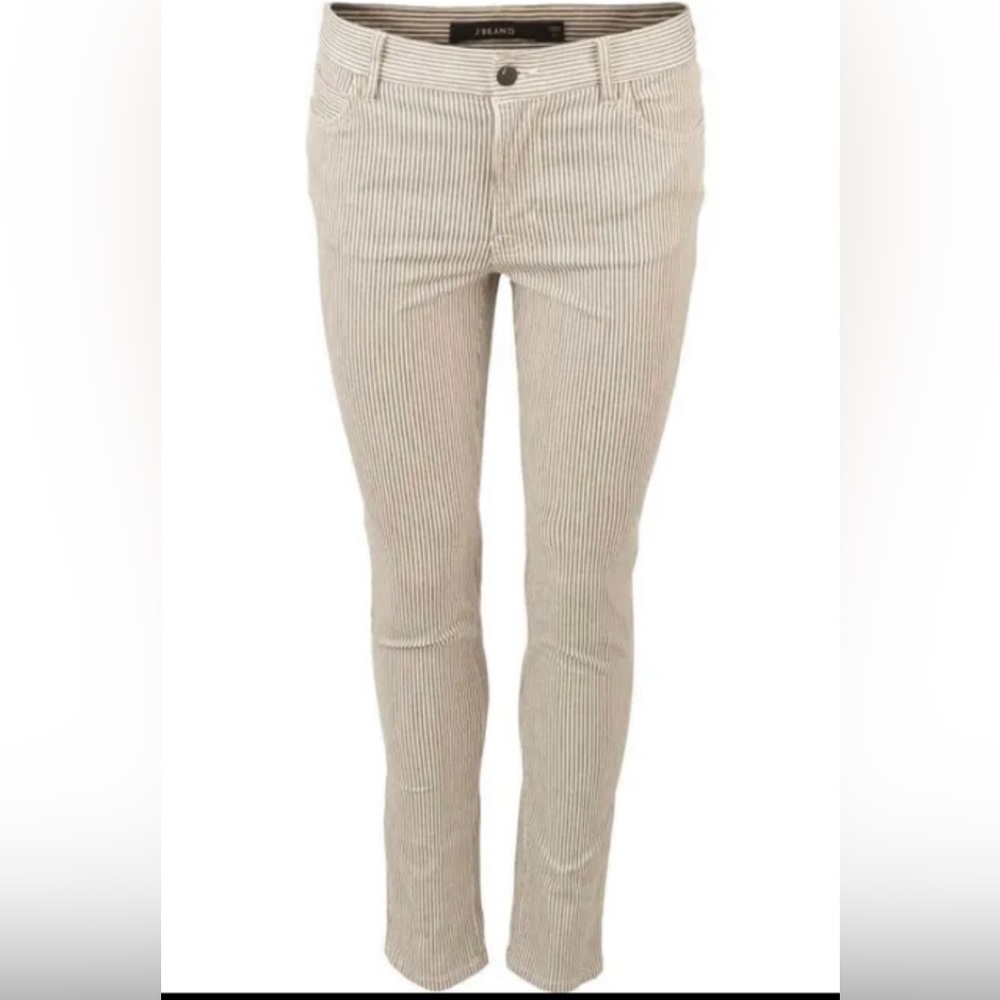 J Brand Navy Cream Stripe Super Skinny Jeans 27
